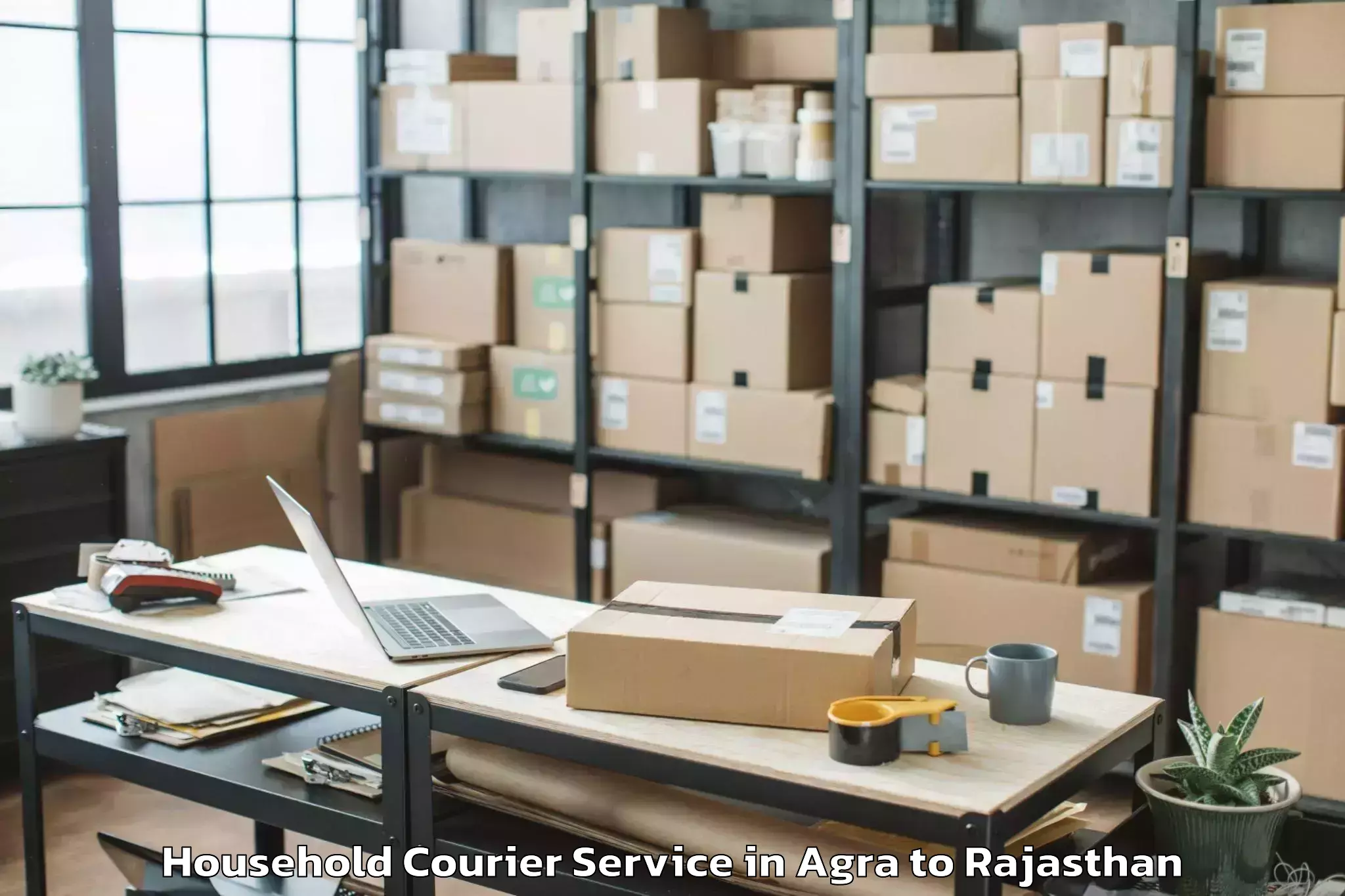 Easy Agra to Civil Airport Raj Household Courier Booking